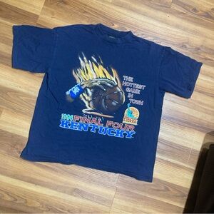 Vintage Kentucky Wildcats Shirt Mens (L)Blue Single Stitch Basketball Final Four